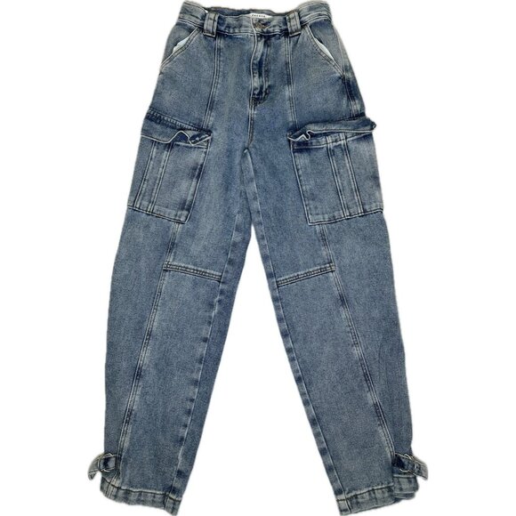 Pascun Women’s Cuffed Cargo Carpenter Jeans Y2K Denim 26 - Picture 2 of 8